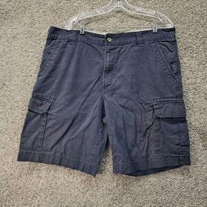 Merona Mens Navy Blue 100% Cotton Cargo Shorts Size‎ 38 Utility Pockets
